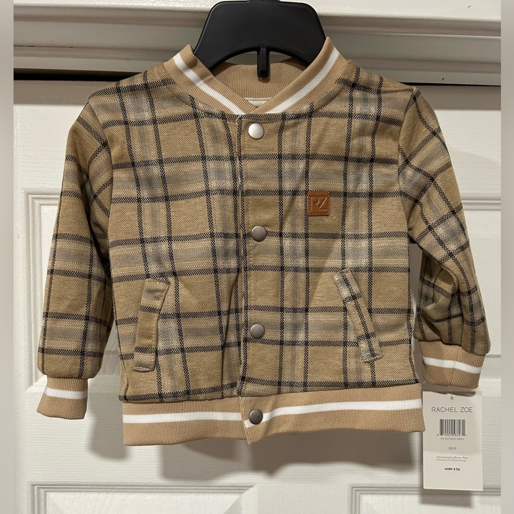 Rachel Zoe Tan and Black Checkered Jacket